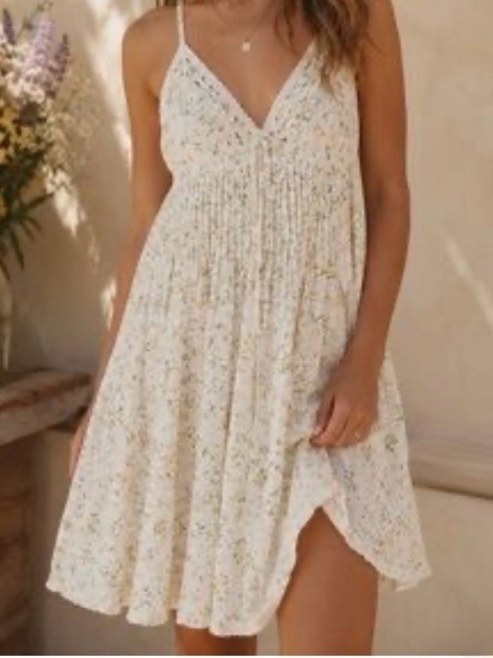 Rachel Ashwell The Prairie Cotton Strappy White Eyelet Slip Dress Shabby Chic M